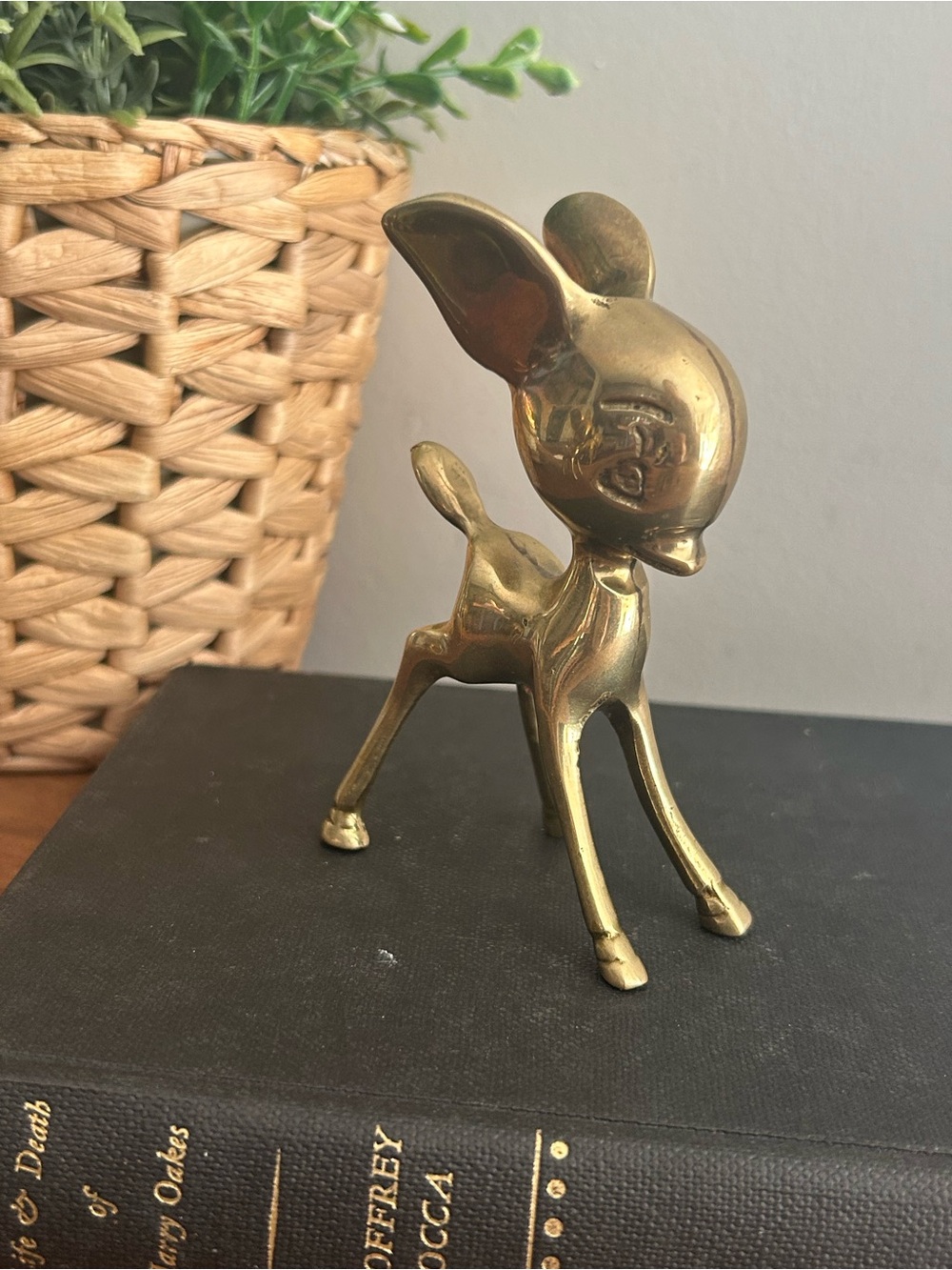 Brass Baby Deer Fawn Bambi Figurine Vintage MCM